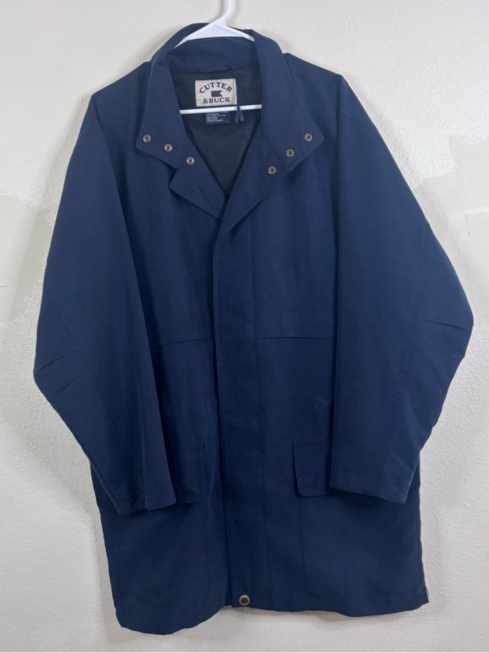 Cutter & Buck Vintage Blue Utility Jacket Sz Med Coat Snap Closure